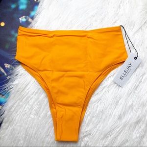 Ellejay orange high waist Carolyn swim bottoms